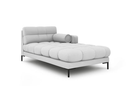 Bali Chaise Longue, 102x185 cm — Light Grey / Black Metal / Right
