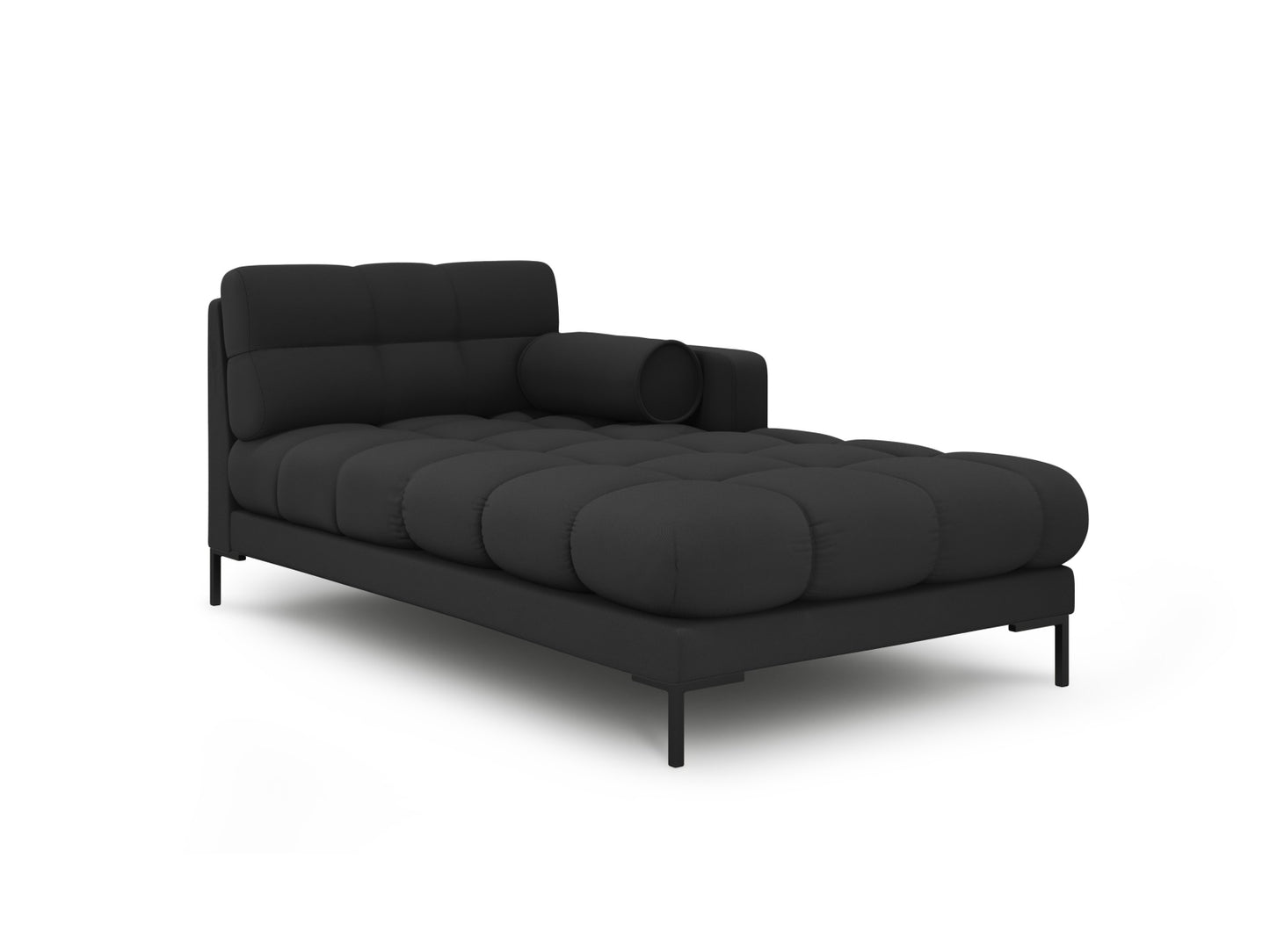 Bali Chaise Longue, 102x185 cm — Dark Grey / Black Metal / Right