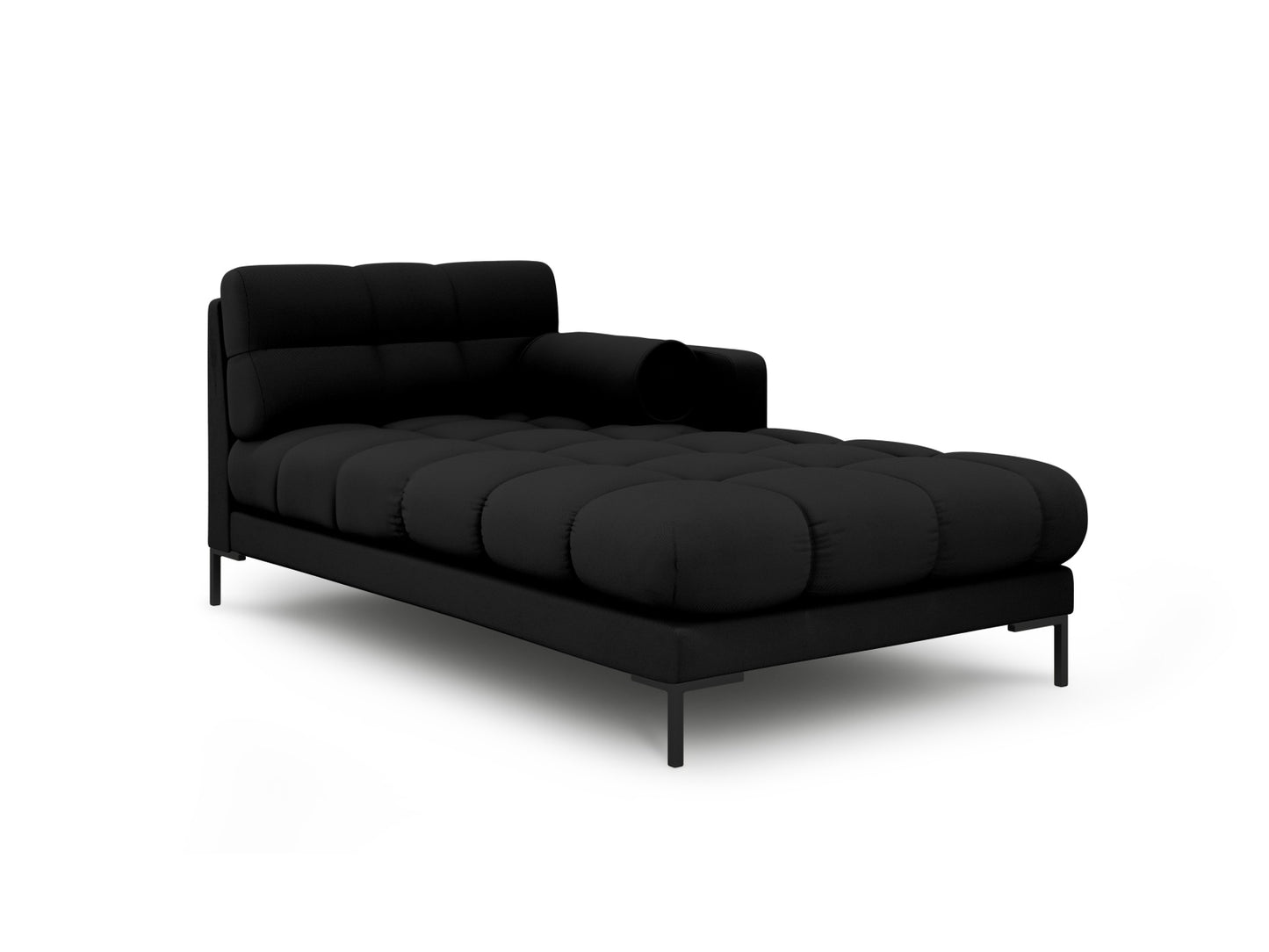 Bali Chaise Longue, 102x185 cm — Black / Black Metal / Right