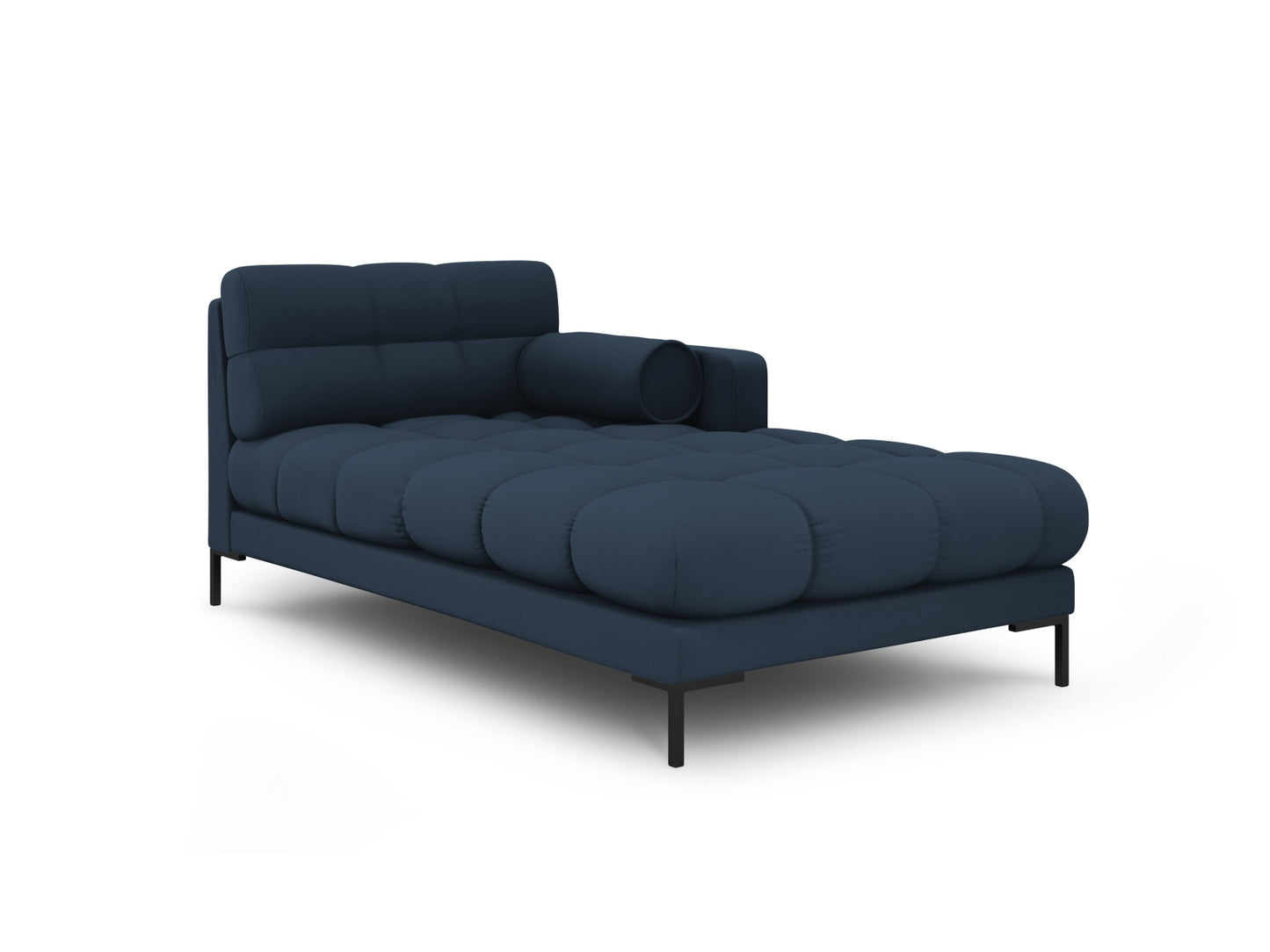 Bali Chaise Longue, 102x185 cm — Blue / Black Metal / Right