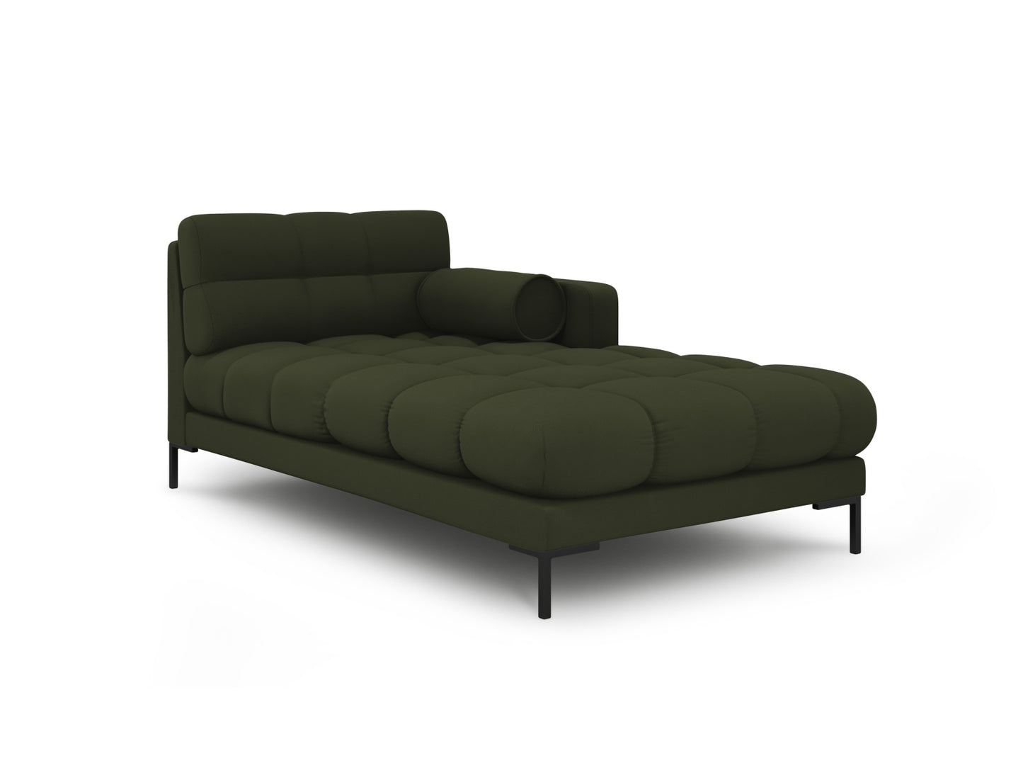 Bali Chaise Longue, 102x185 cm — Green / Black Metal / Right