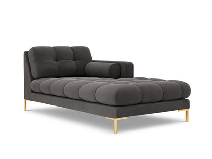 Bali Chaise Longue, 102x185 cm — Dark Grey / Gold Metal / Right