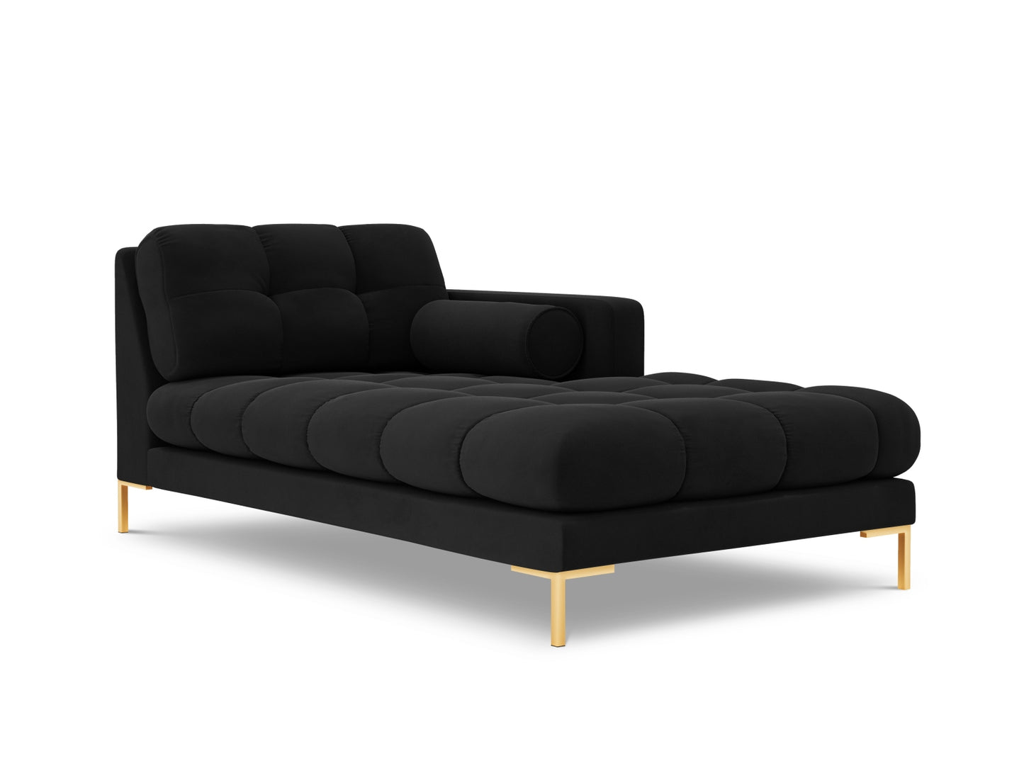 Bali Chaise Longue, 102x185 cm — Black / Gold Metal / Right
