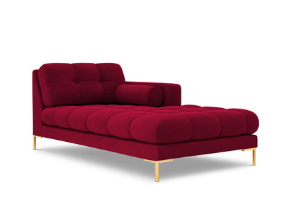 Bali Chaise Longue, 102x185 cm — Red / Gold Metal / Right