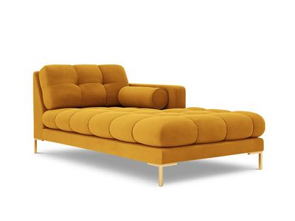 Bali Chaise Longue, 102x185 cm — Yellow / Gold Metal / Right