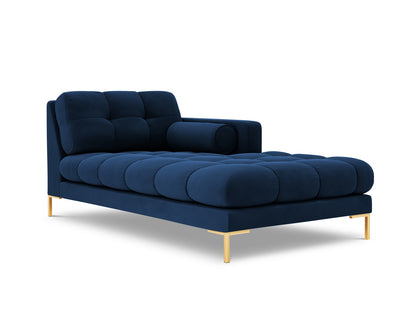 Bali Chaise Longue, 102x185 cm — Royal Blue / Gold Metal / Right