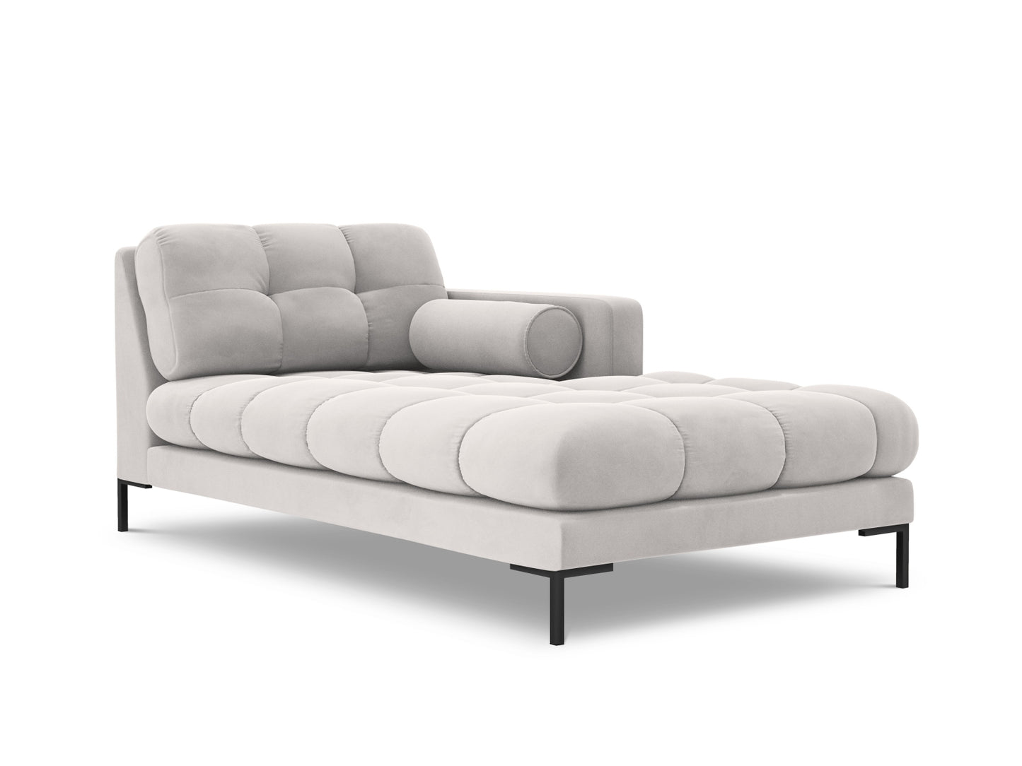 Bali Chaise Longue, 102x185 cm — Silver / Black Metal / Right