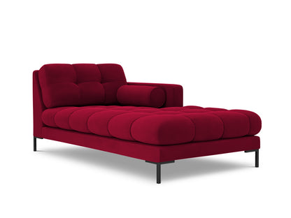 Bali Chaise Longue, 102x185 cm — Red / Black Metal / Right