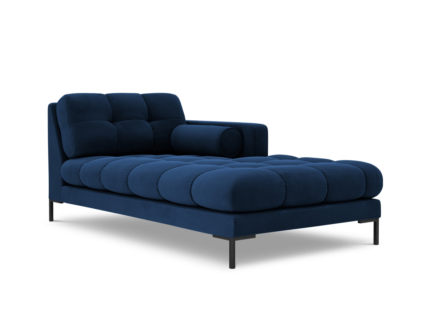 Bali Chaise Longue, 102x185 cm — Royal Blue / Black Metal / Right