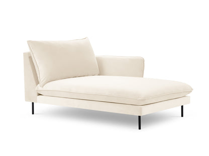 Vienna Chaise Longue, 110x170 cm — Light Beige / Black Metal / Right