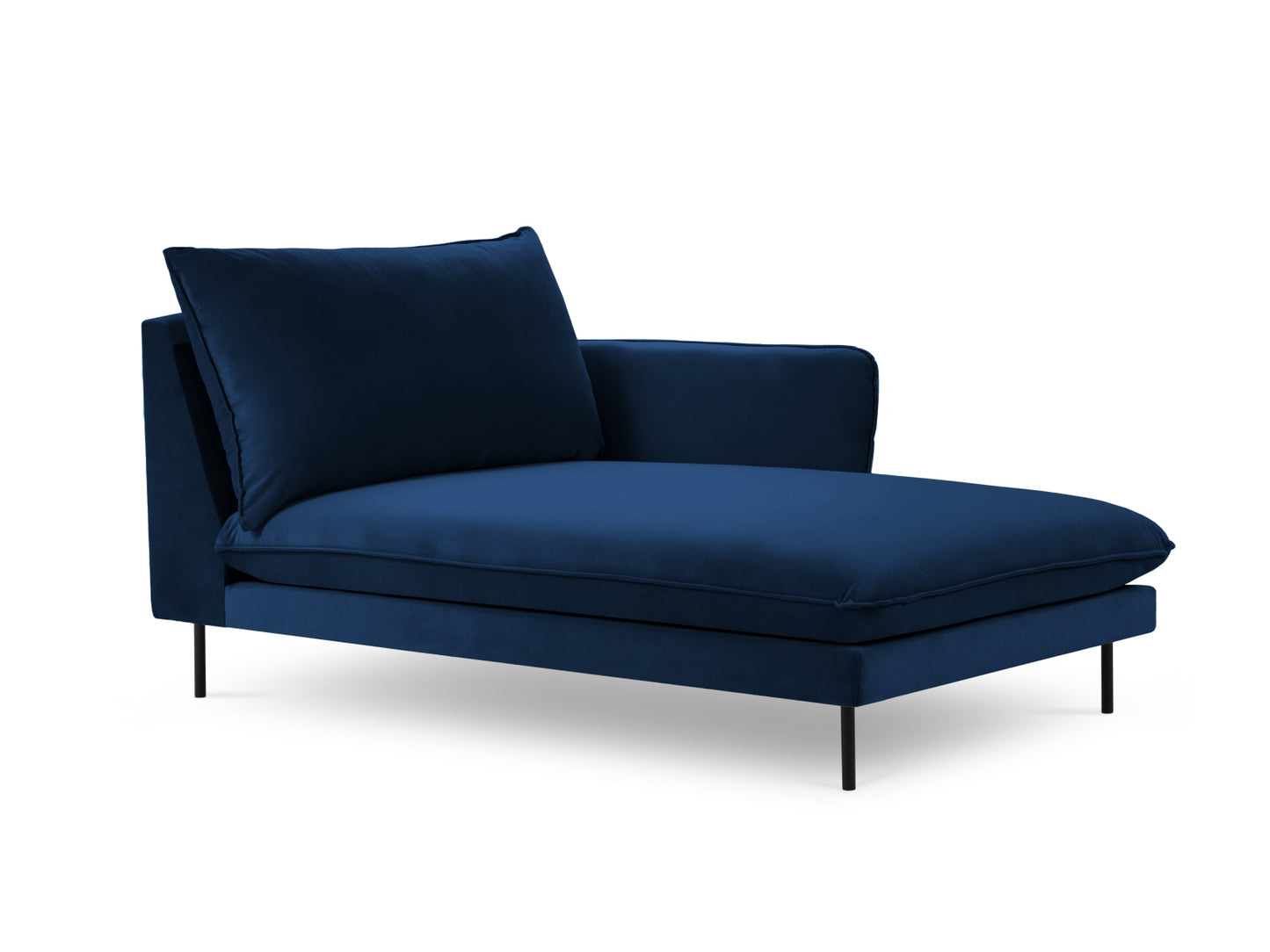 Vienna Chaise Longue, 110x170 cm — Royal Blue / Black Metal / Right