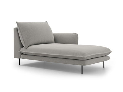 Vienna Chaise Longue, 110x170 cm — Light Grey / Black Metal / Right