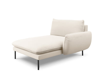Vienna Chaise Longue, 110x170 cm — Beige / Black Metal / Right