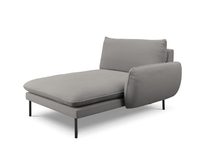 Vienna Chaise Longue, 110x170 cm — Grey / Black Metal / Right