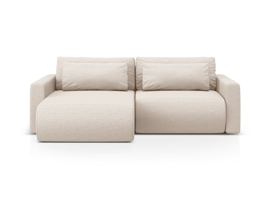 Belfast Reversible Corner Sofa With Bed Function And Box, 3 Seats, 240x149 cm — Beige