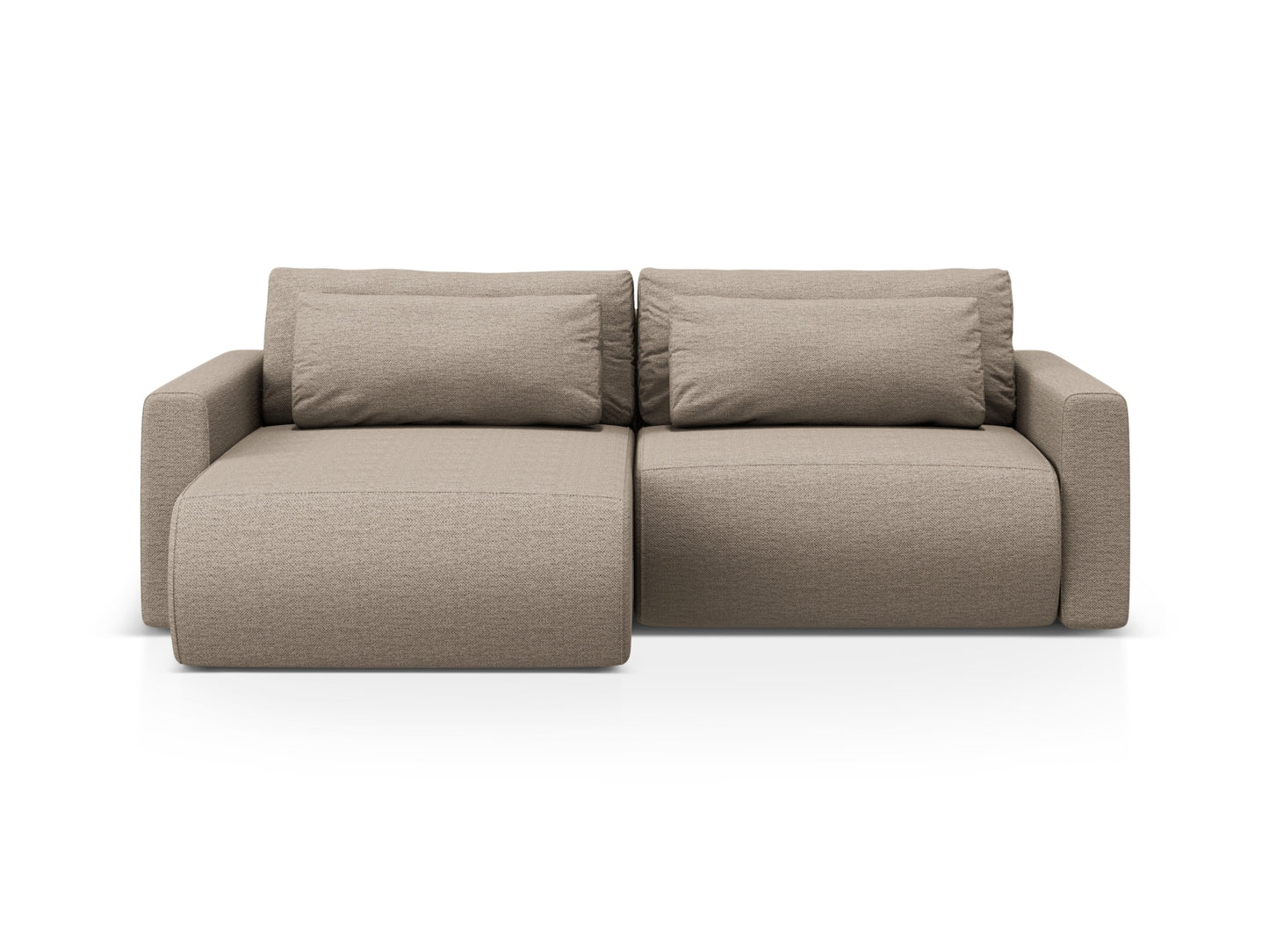 Belfast Reversible Corner Sofa With Bed Function And Box, 3 Seats, 240x149 cm — Dark Beige