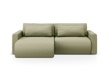 Belfast Reversible Corner Sofa With Bed Function And Box, 3 Seats, 240x149 cm — Olive
