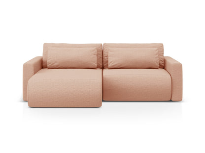 Belfast Reversible Corner Sofa With Bed Function And Box, 3 Seats, 240x149 cm — Peach