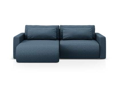 Belfast Reversible Corner Sofa With Bed Function And Box, 3 Seats, 240x149 cm — Blue
