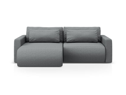 Belfast Reversible Corner Sofa With Bed Function And Box, 3 Seats, 240x149 cm — Grey