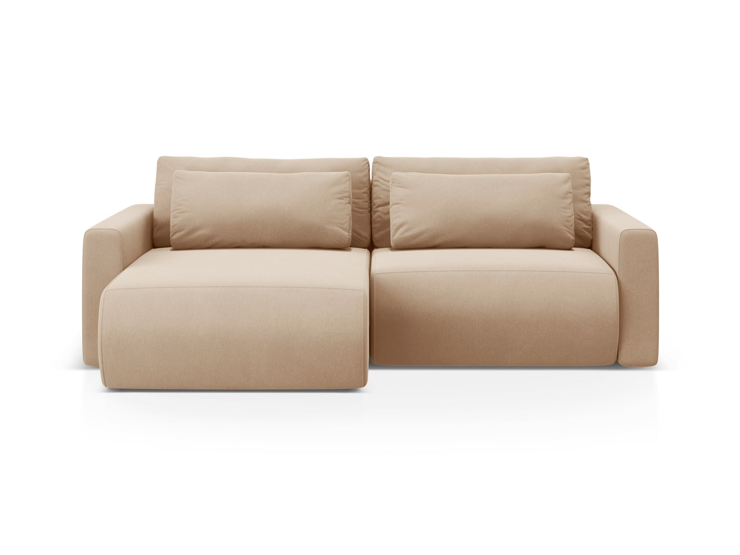Belfast Reversible Corner Sofa With Bed Function And Box, 3 Seats, 240x149 cm — Almond Beige