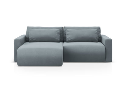 Belfast Reversible Corner Sofa With Bed Function And Box, 3 Seats, 240x149 cm — Blue Grey