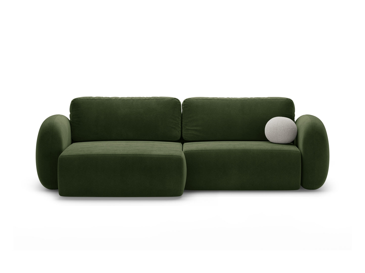 Tonale Reversible Corner Sofa With Bed Function And Box, 4 Seats, 262x149 cm — Army Green