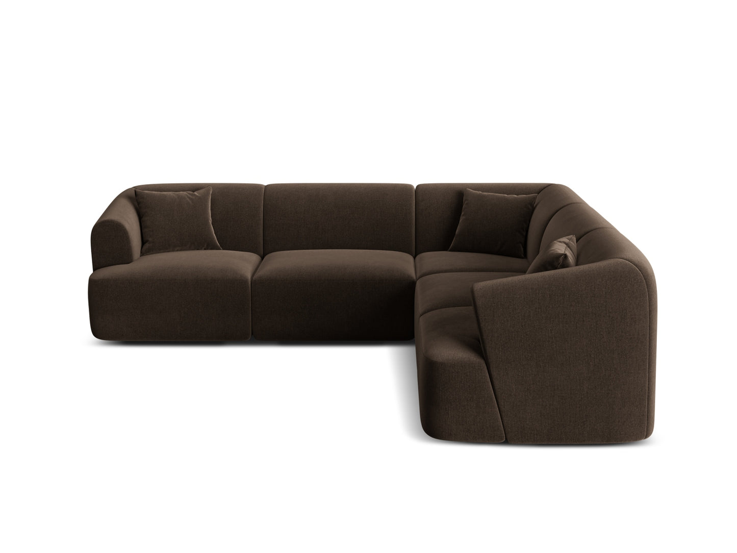Campi Modular Symmetrical Corner Sofa, 6 Seats, 255x255 cm — Chocolate