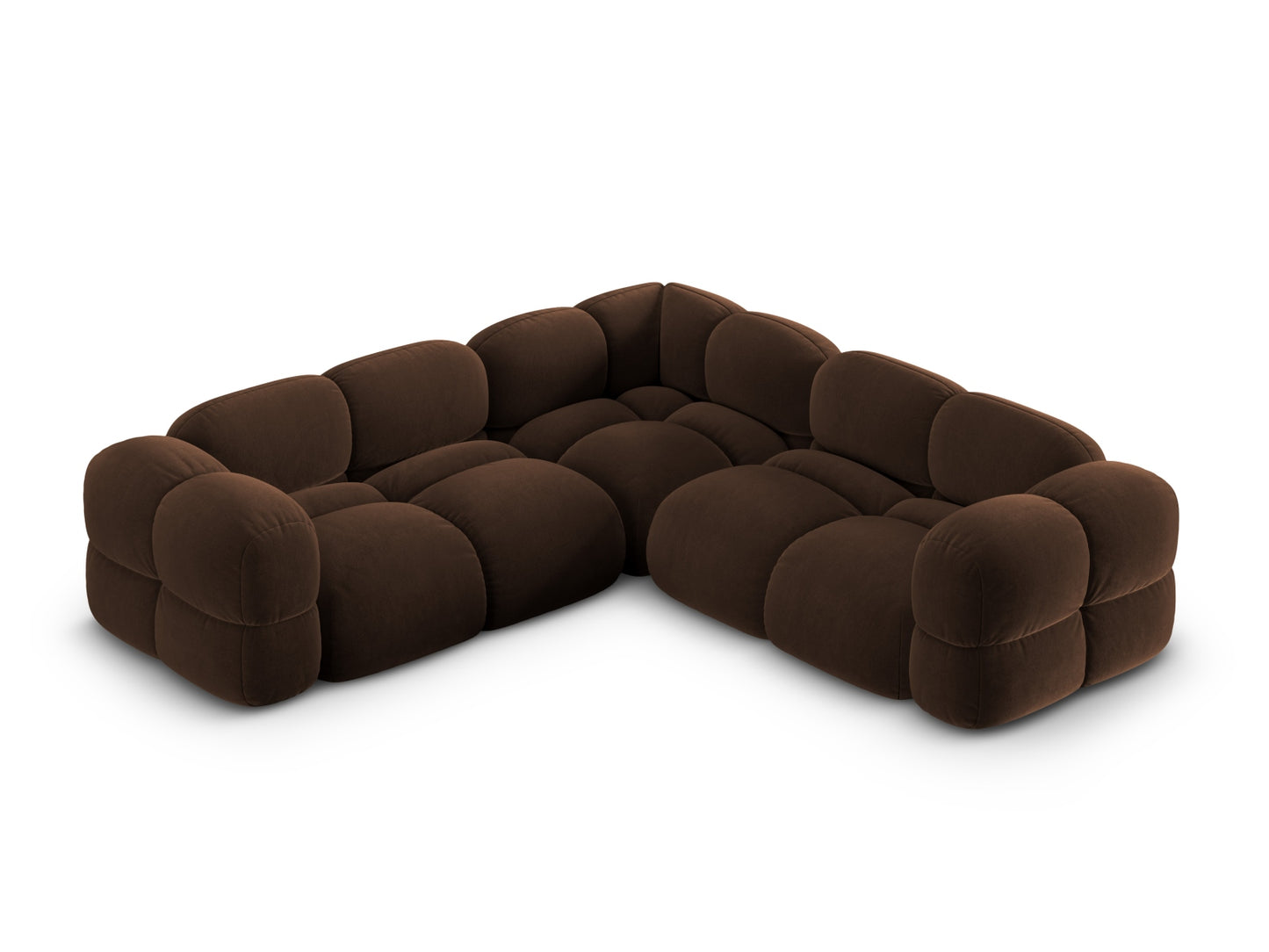 Loretto Symmetrical Corner Sofa, 4 Seats, 250x250 cm — Chocolate