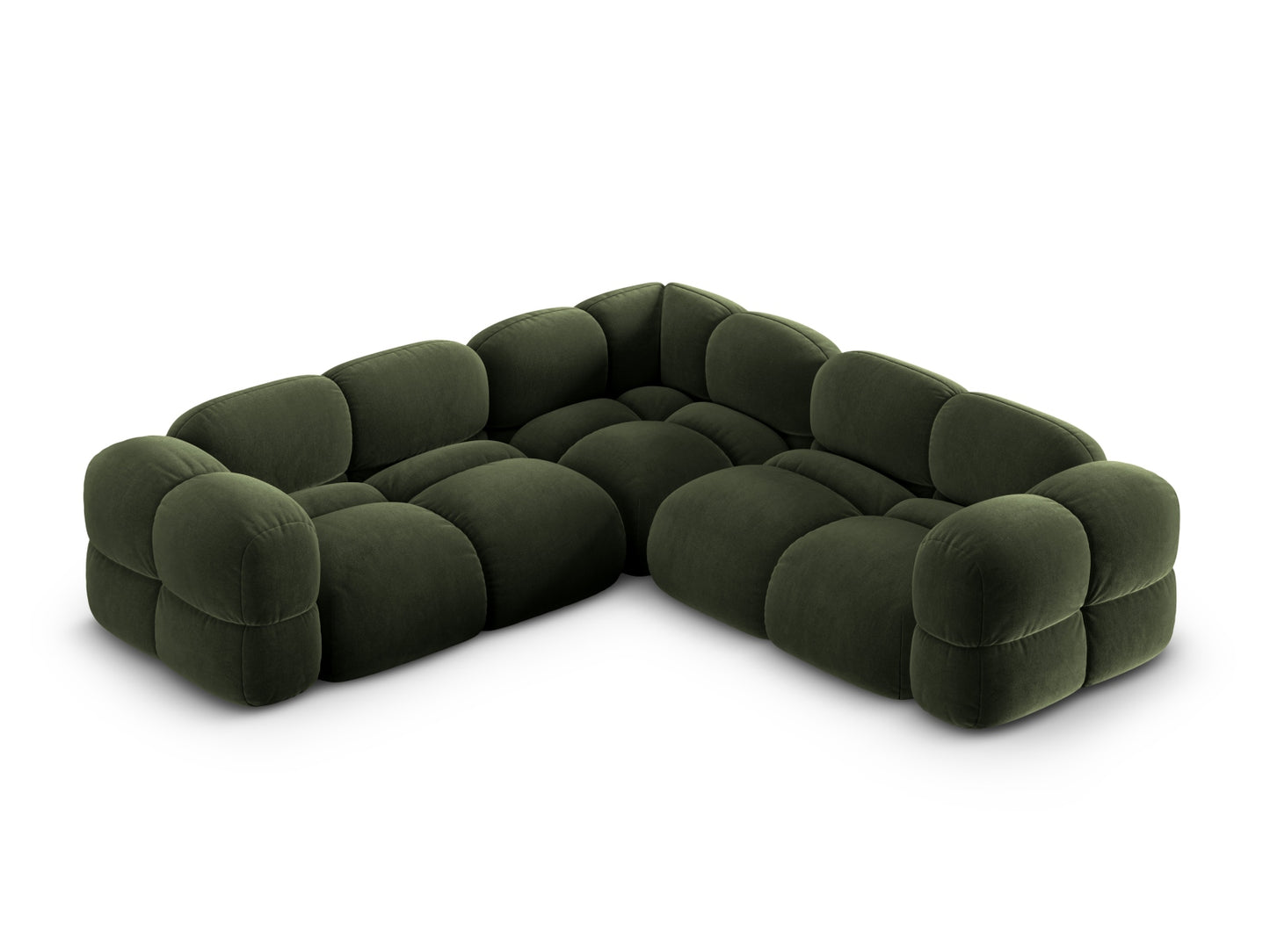 Loretto Symmetrical Corner Sofa, 4 Seats, 250x250 cm — Green