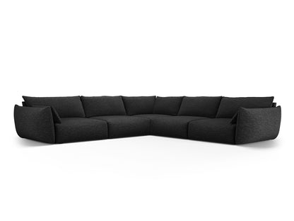 Matera Symmetrical Corner Sofa, 7 Seats, 286x286 cm — Black