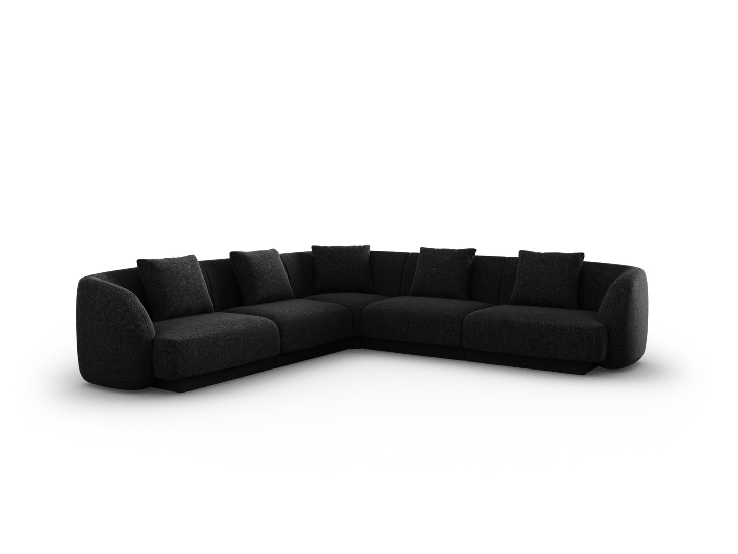 Tulum Reversible Corner Sofa, 5 Seats, 255x255 cm — Black