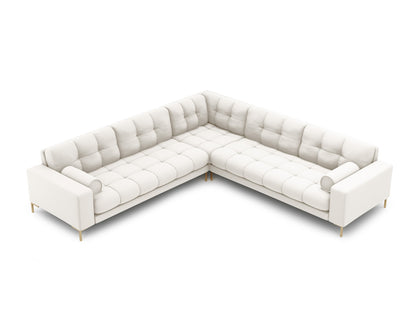 Bali Symmetrical Corner Sofa, 6 Seats, 256x256 cm — Light Beige / Gold Metal