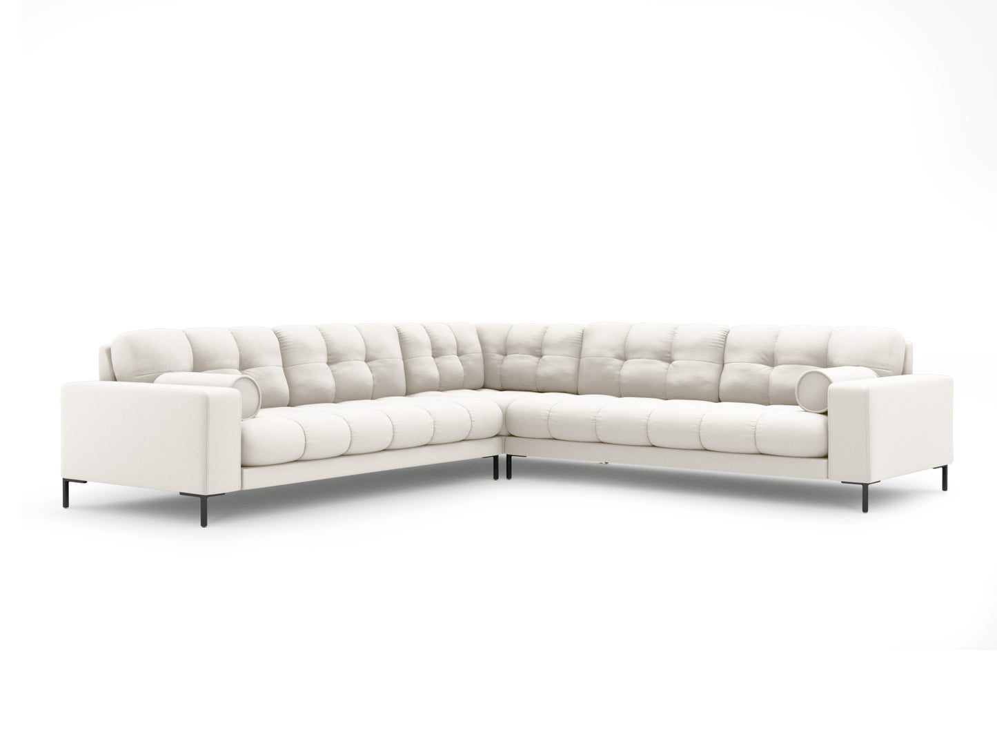 Bali Symmetrical Corner Sofa, 6 Seats, 256x256 cm — Light Beige / Black Metal