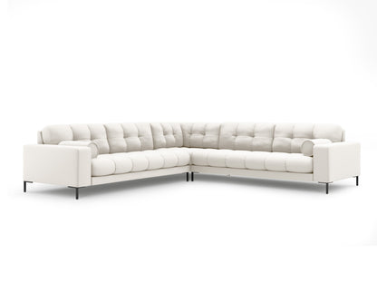 Bali Symmetrical Corner Sofa, 6 Seats, 256x256 cm — Light Beige / Black Metal
