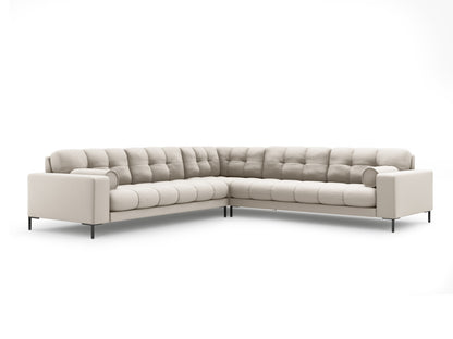 Bali Symmetrical Corner Sofa, 6 Seats, 256x256 cm — Beige / Black Metal