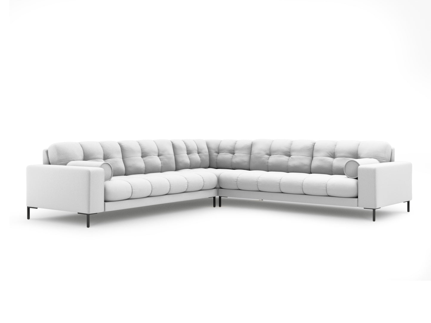 Bali Symmetrical Corner Sofa, 6 Seats, 256x256 cm — Light Grey / Black Metal