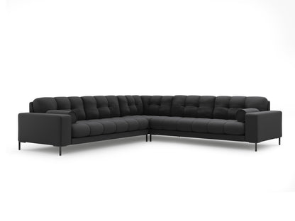 Bali Symmetrical Corner Sofa, 6 Seats, 256x256 cm — Dark Grey / Black Metal
