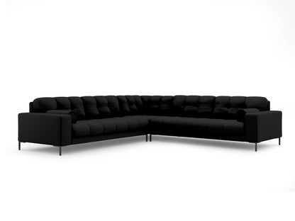 Bali Symmetrical Corner Sofa, 6 Seats, 256x256 cm — Black / Black Metal