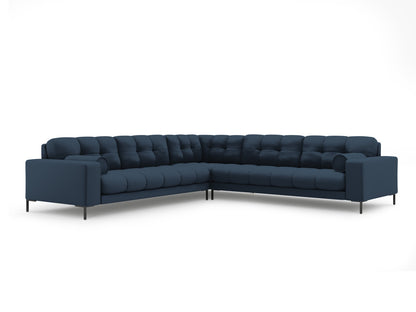 Bali Symmetrical Corner Sofa, 6 Seats, 256x256 cm — Blue / Black Metal