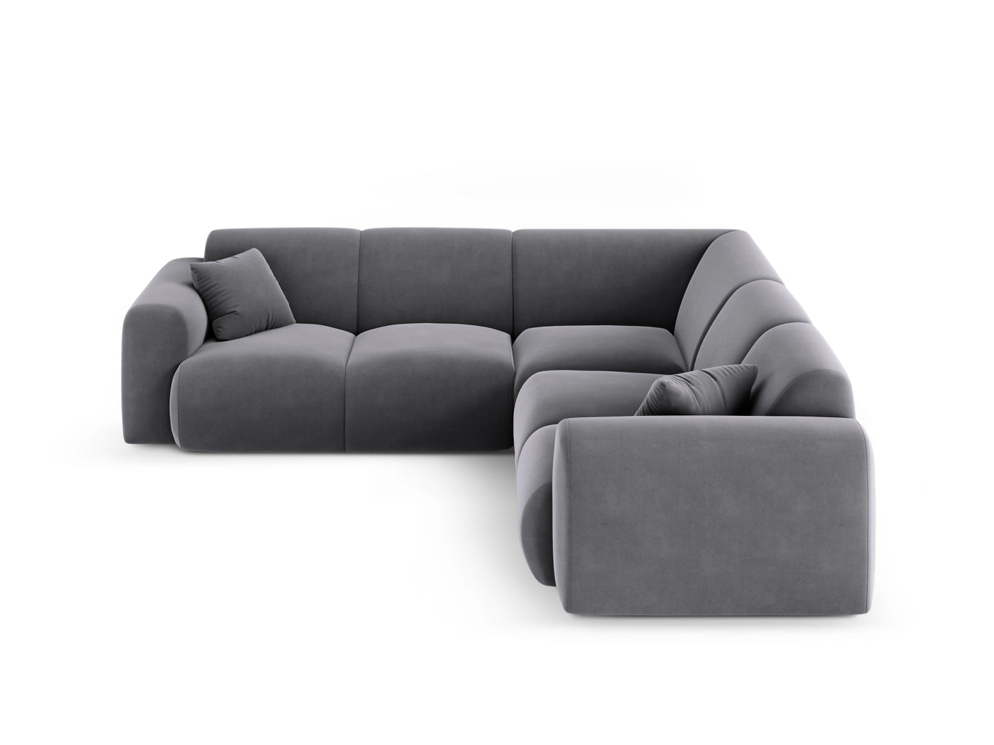 Nolio Symmetrical Corner Sofa, 5 Seats, 252x252 cm — Dark Grey