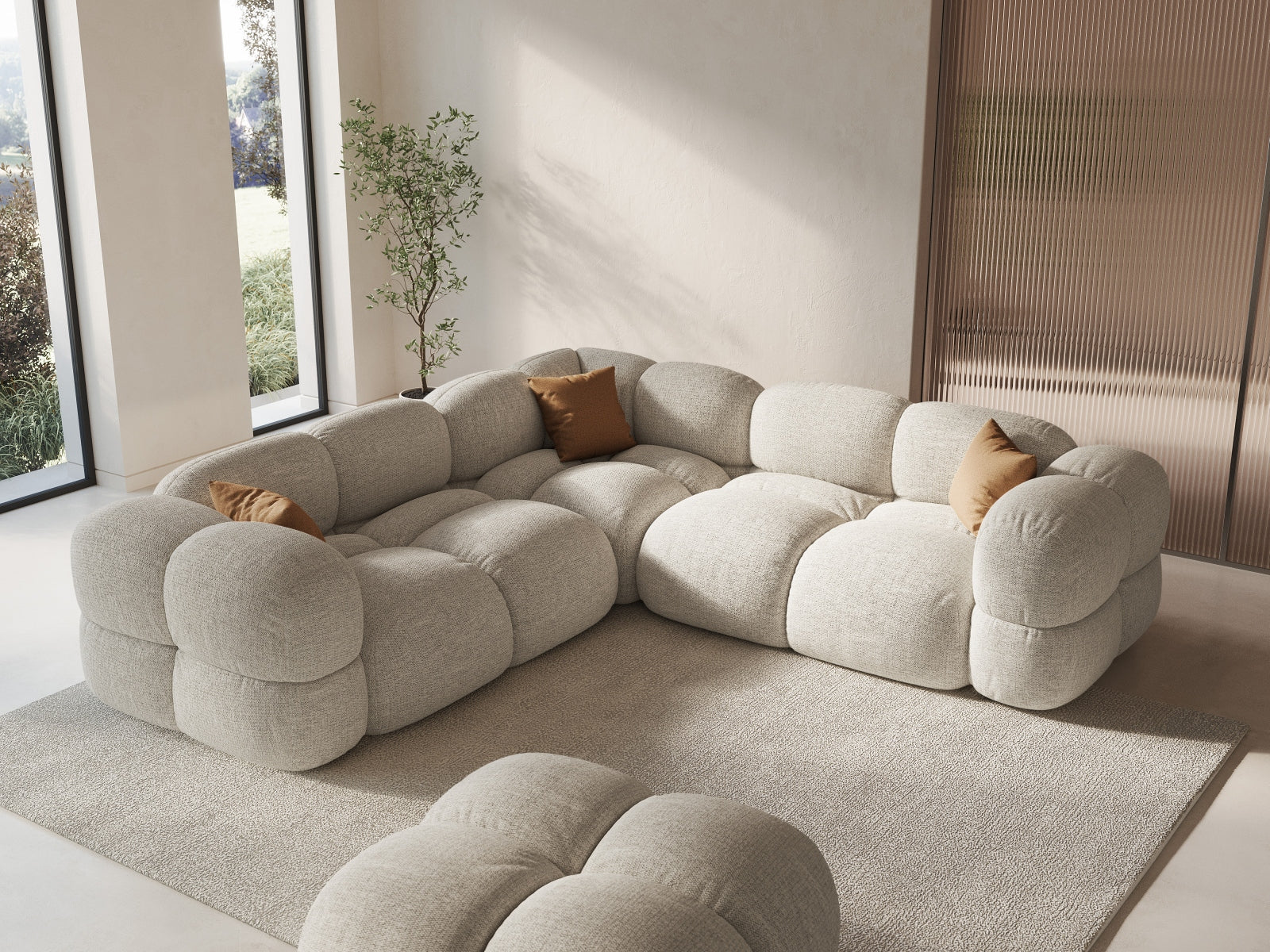 Loretto Symmetrical Corner Sofa, 4 Seats, 250x250 cm