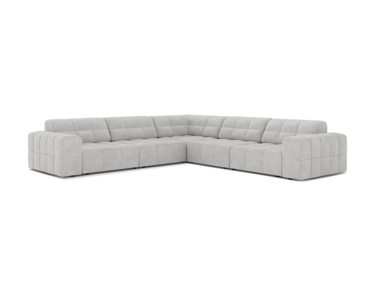Chicago Symmetrical Corner Sofa, 4 Seats, 285x285 cm — Silver