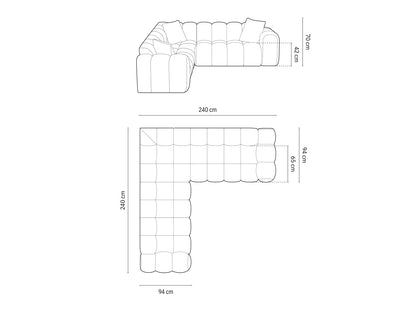 Treno Symmetrical Corner Sofa, 3 Seats, 240x240 cm
