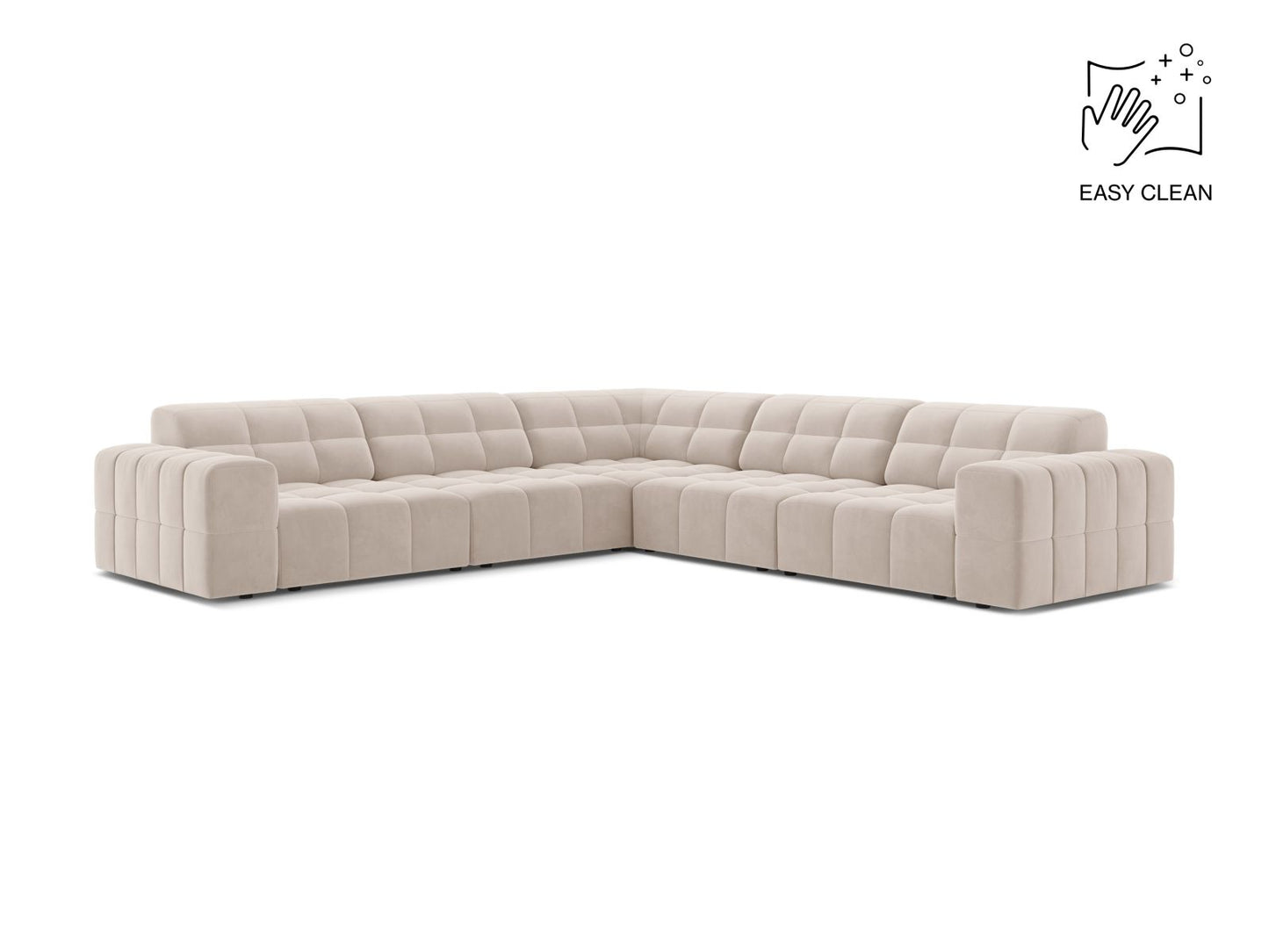 Chicago Symmetrical Corner Sofa, 4 Seats, 285x285 cm — Light Beige