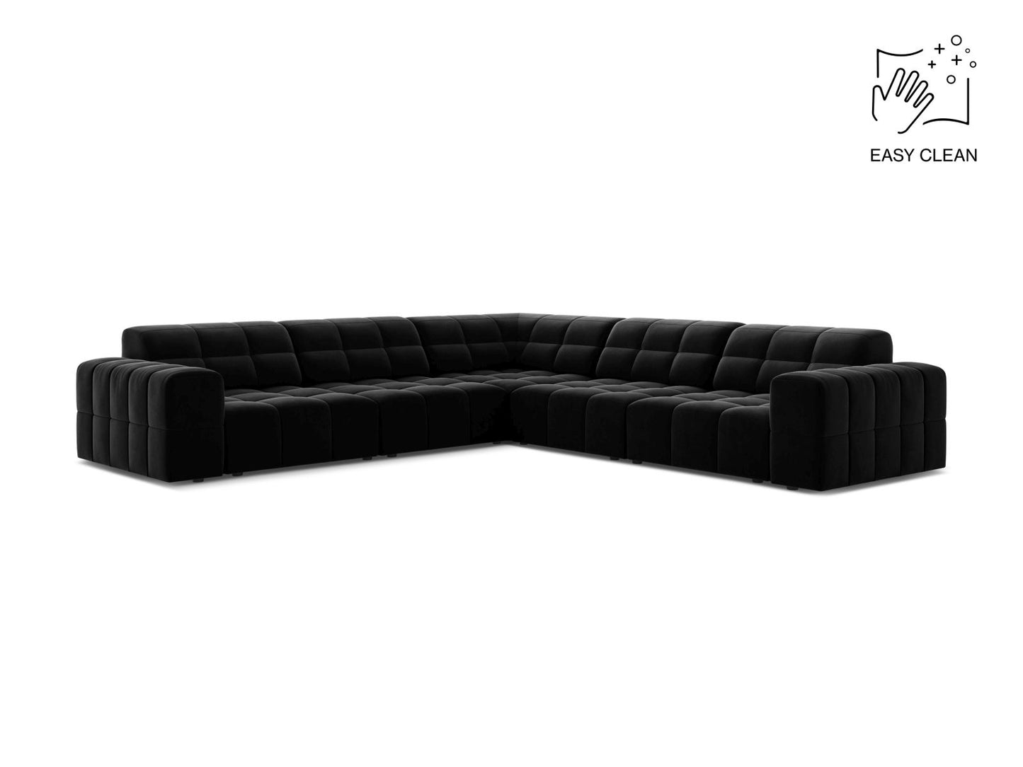 Chicago Symmetrical Corner Sofa, 4 Seats, 285x285 cm — Black