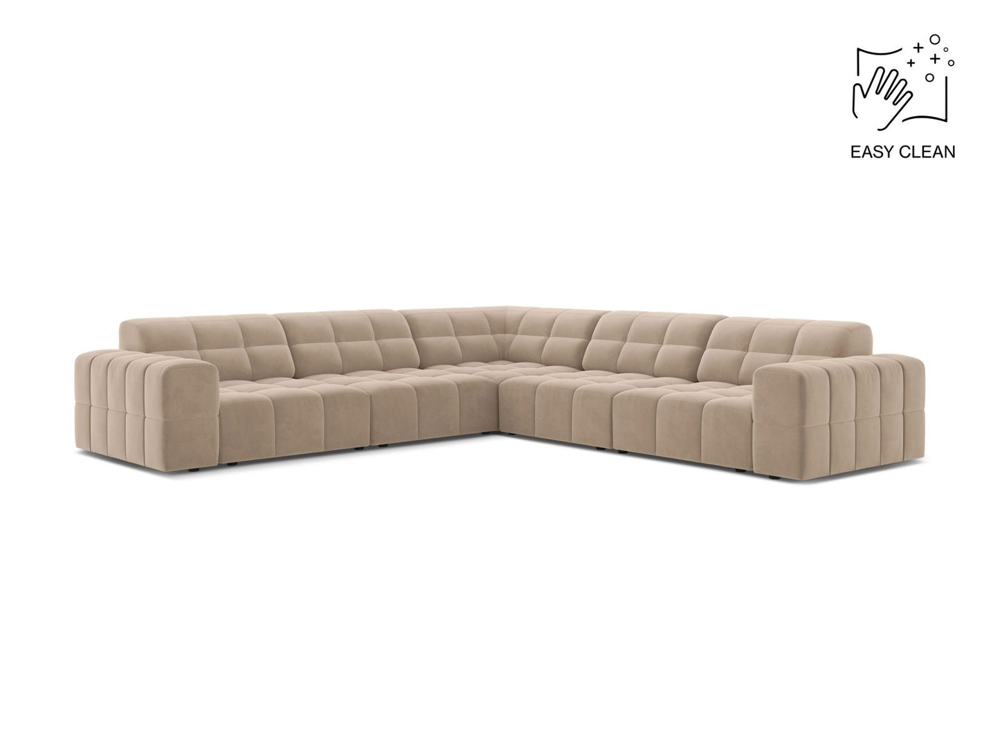 Chicago Symmetrical Corner Sofa, 4 Seats, 285x285 cm — Beige