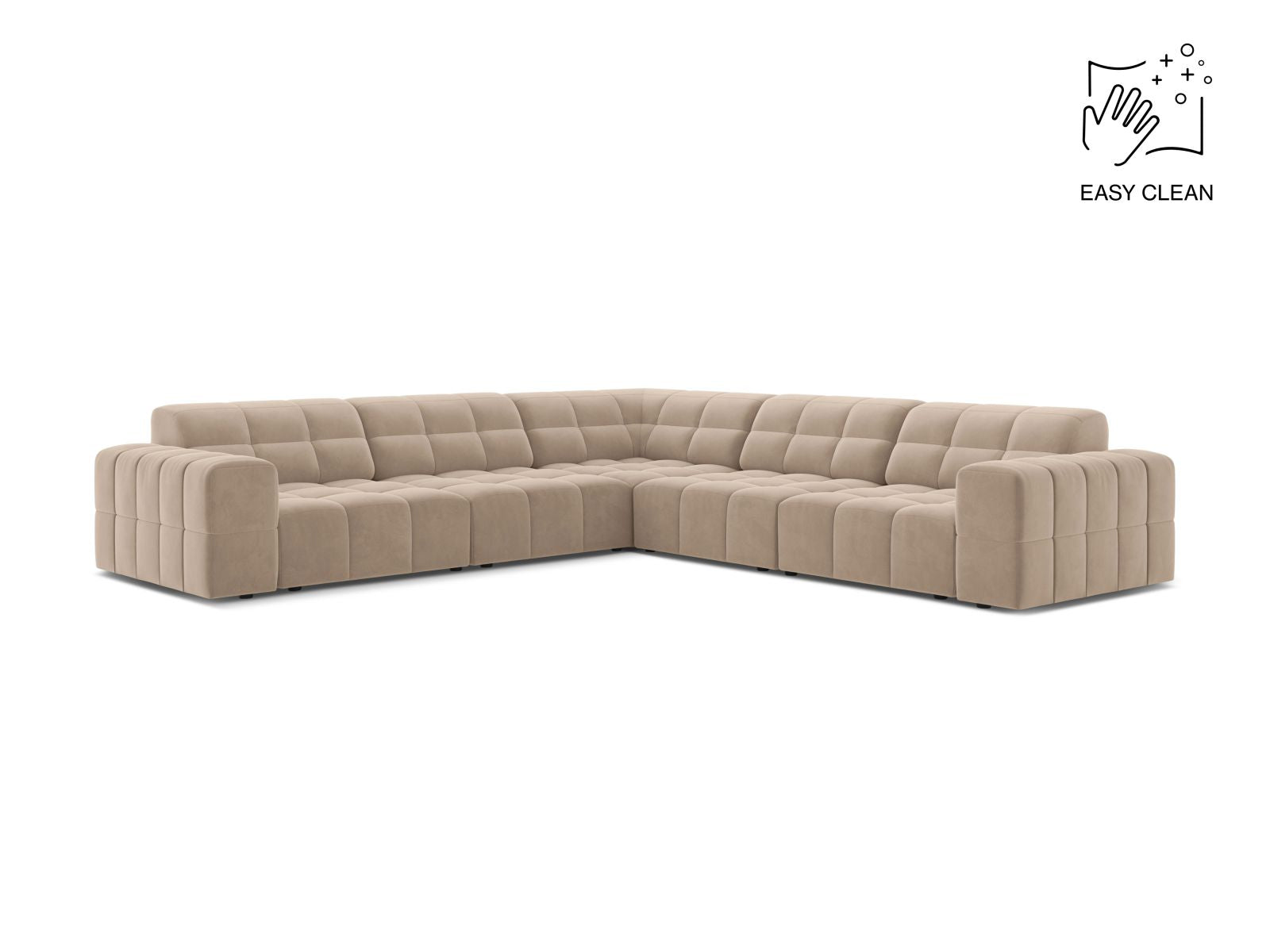 Chicago Symmetrical Corner Sofa, 4 Seats, 285x285 cm — Beige