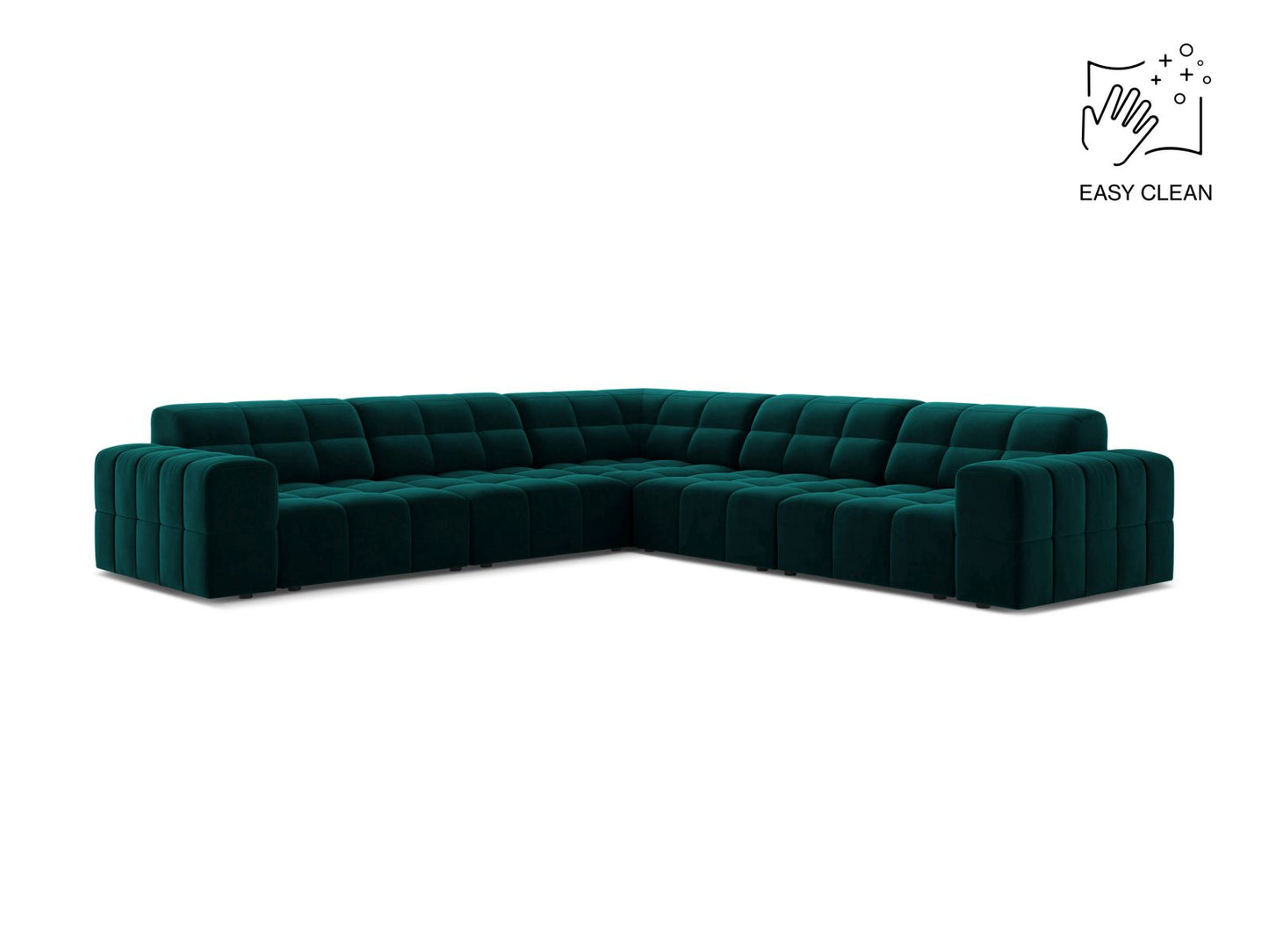 Chicago Symmetrical Corner Sofa, 4 Seats, 285x285 cm — Deep Petrol