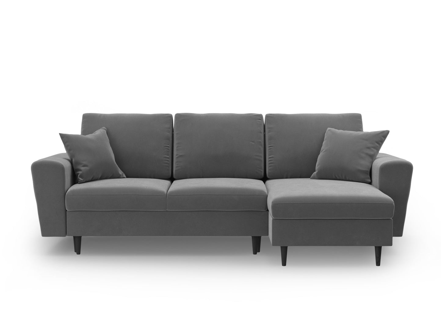 Kyoto Reversible Corner Sofa With Bed Function And Box, 4 Seats, 241x145 cm — Light Grey / Black Beech Wood